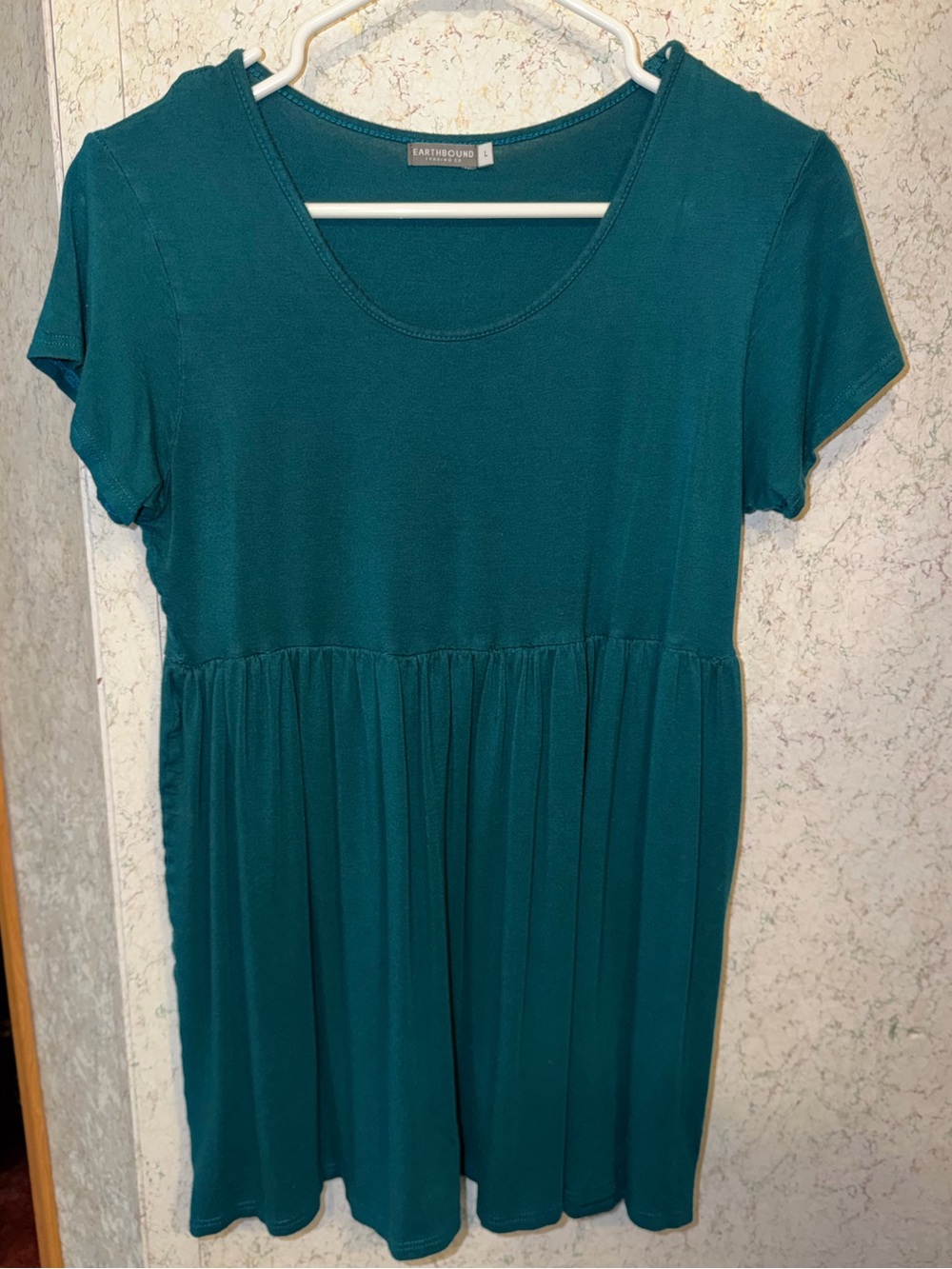 EARTHBOUND Teal Short-Sleeve Babydoll Dress